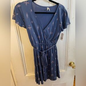 NWT Mudd Blue Flutter Sleeve V-Neck Sundress